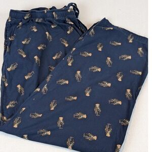 Polo Ralph Lauren Mens Sleepwear Pajama Pants Navy Bear Print 4XLT Cozy Lush